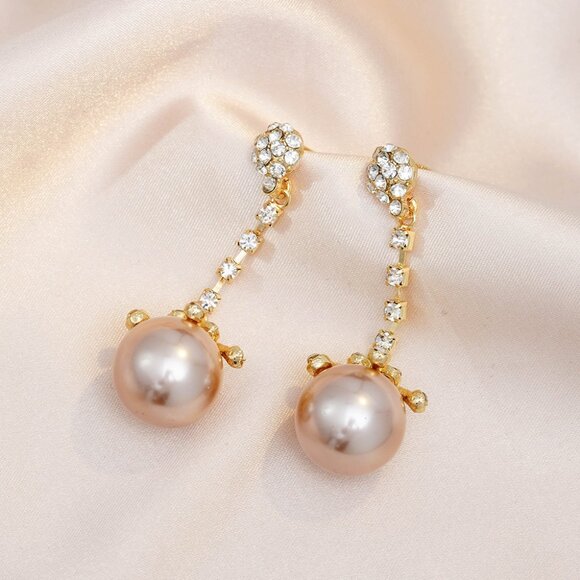 Jewelry - New pearl earrings silver needle long style temperament